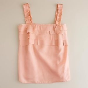 JCrew Adriana silk rows tank in pink. Sz 2